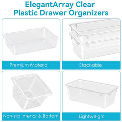 ElegantArray vanity setup using trays to separate makeup for quicker routines