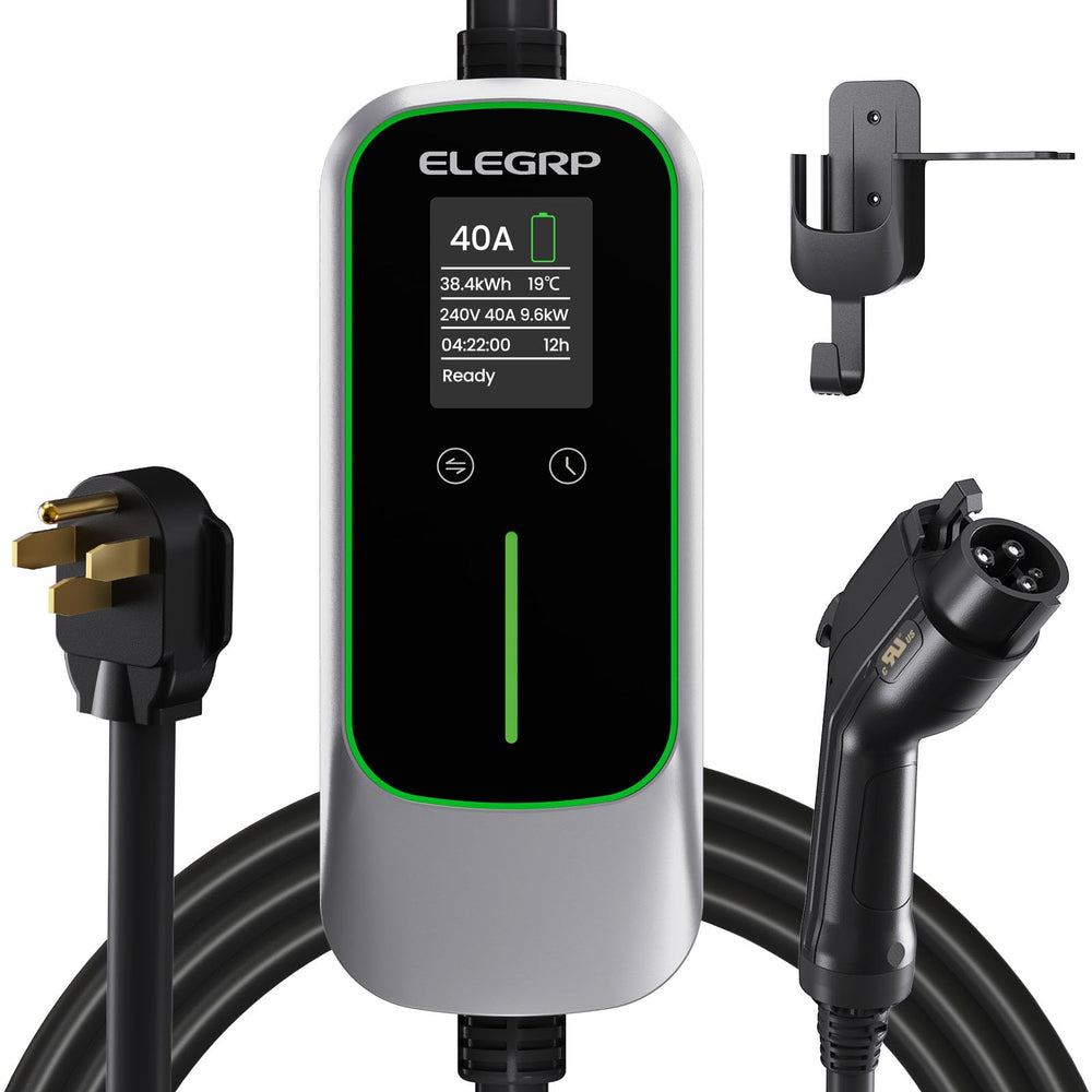 ELEGRP front view plugged in showing fast home charging benefit