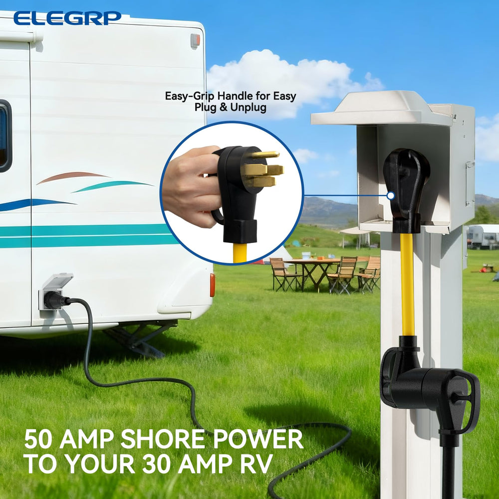 ELEGRP ergonomic grip handles close-up for easier plugging and unplugging