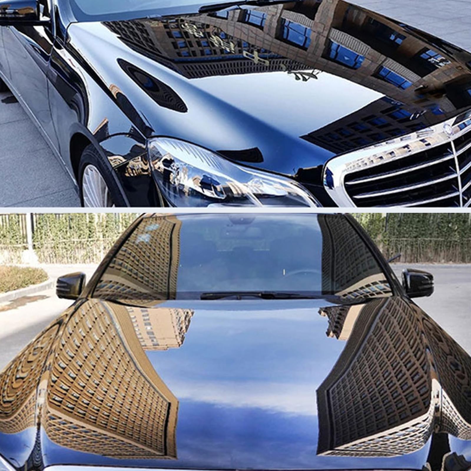 ELEpure on a parked car showing showroom-like shine in a driveway