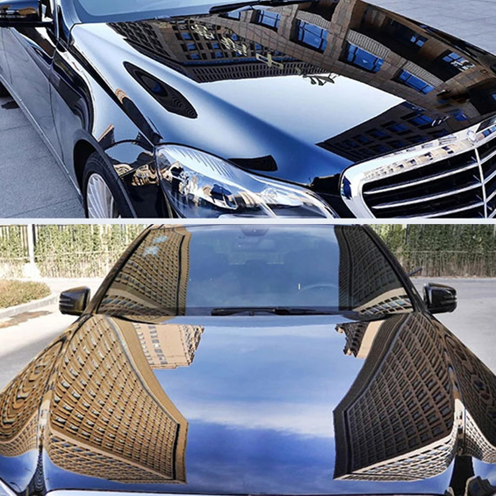 ELEpure on a parked car showing showroom-like shine in a driveway