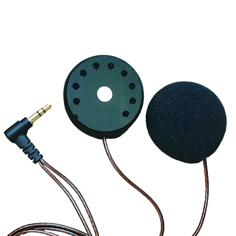 ELFINEAR front-mounted Ride-VOICEPRO speaker showing clean fit and clearer calls