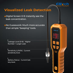 Elitech flexible probe close-up reaching tight joints for precise locating
