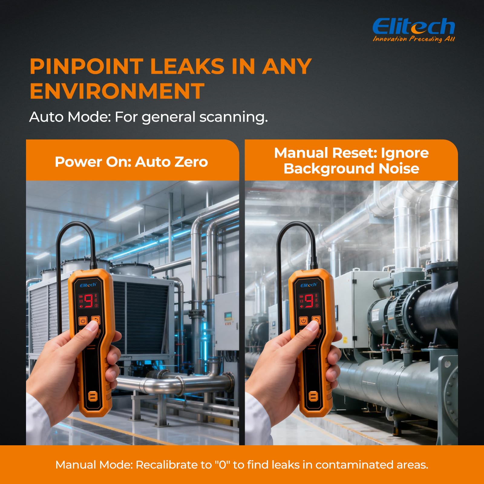 Elitech detector in use on a car AC line, speeds up troubleshooting