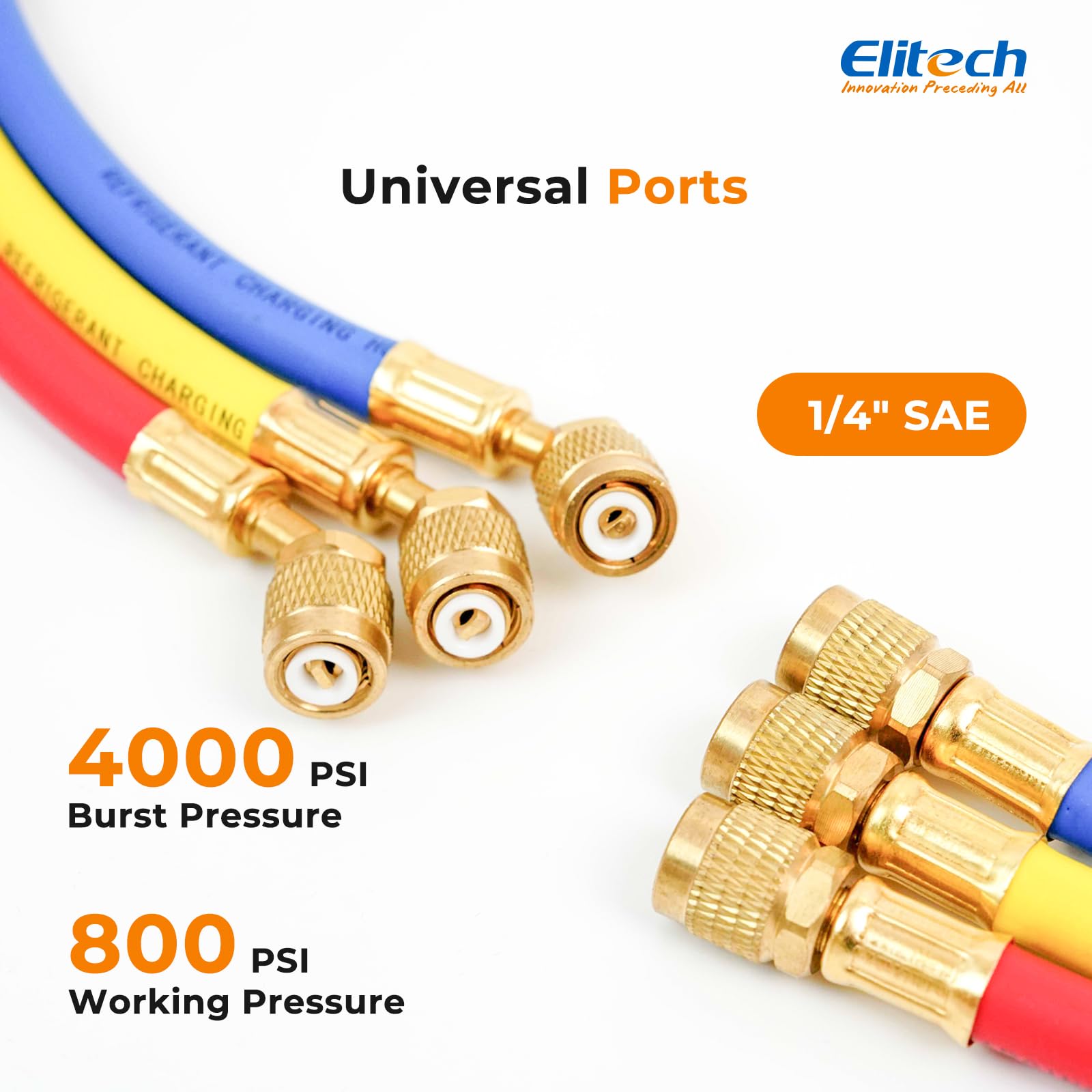 Elitech LMG-10W hose and manifold ports detail for secure connections