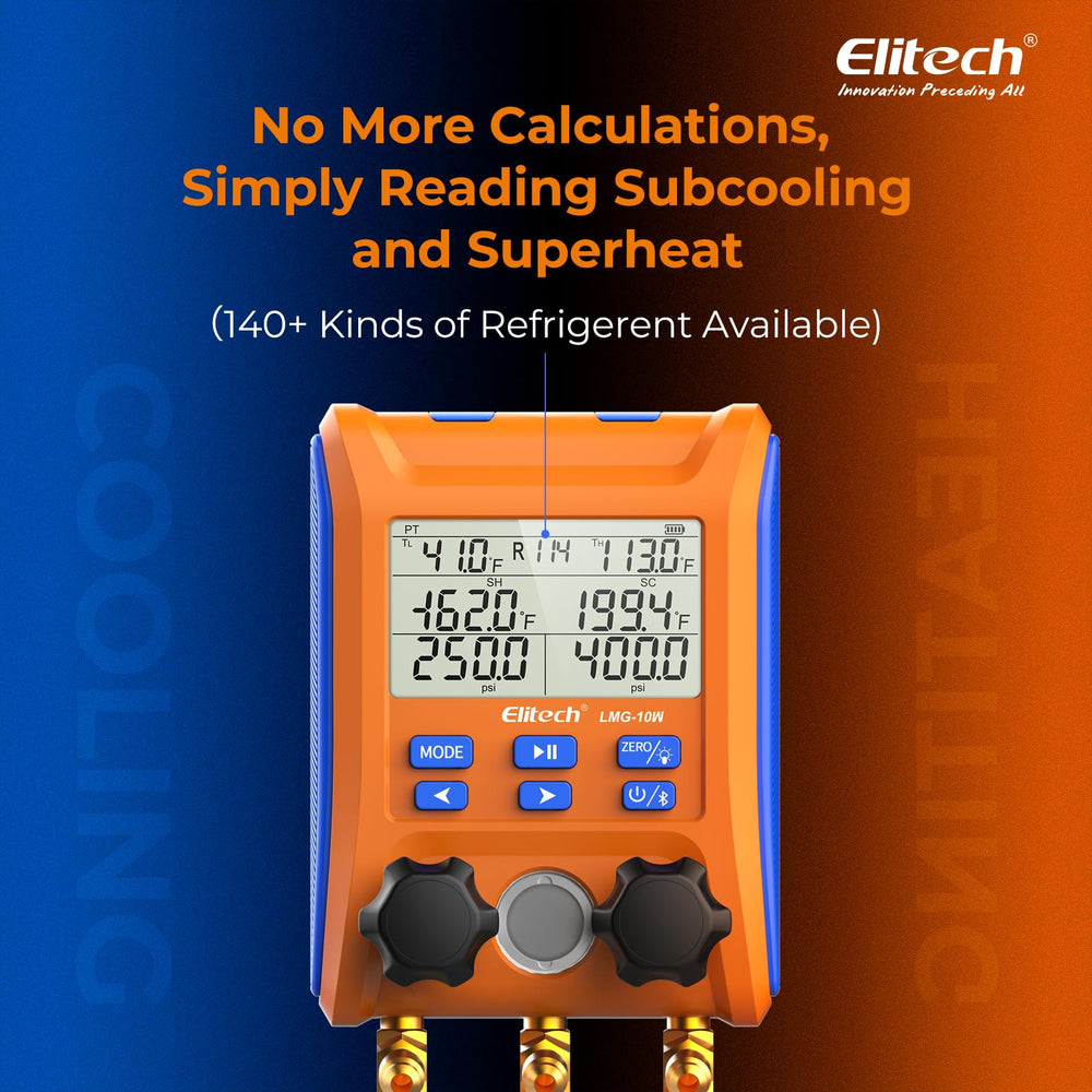 Elitech LMG-10W hanging hook in use enabling hands-free measurements
