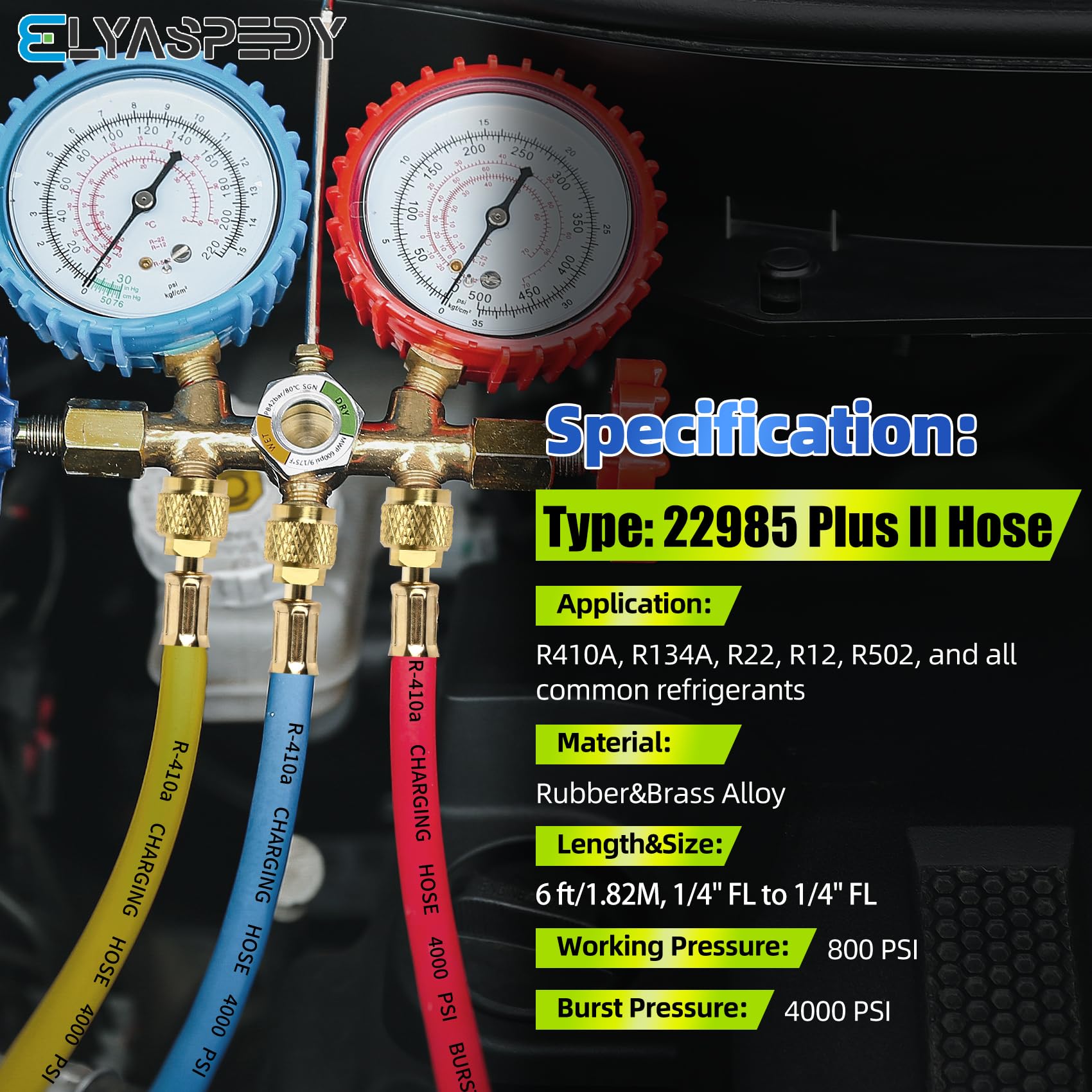 Elyaspedy hose beside ruler demonstrating exact 72-inch length