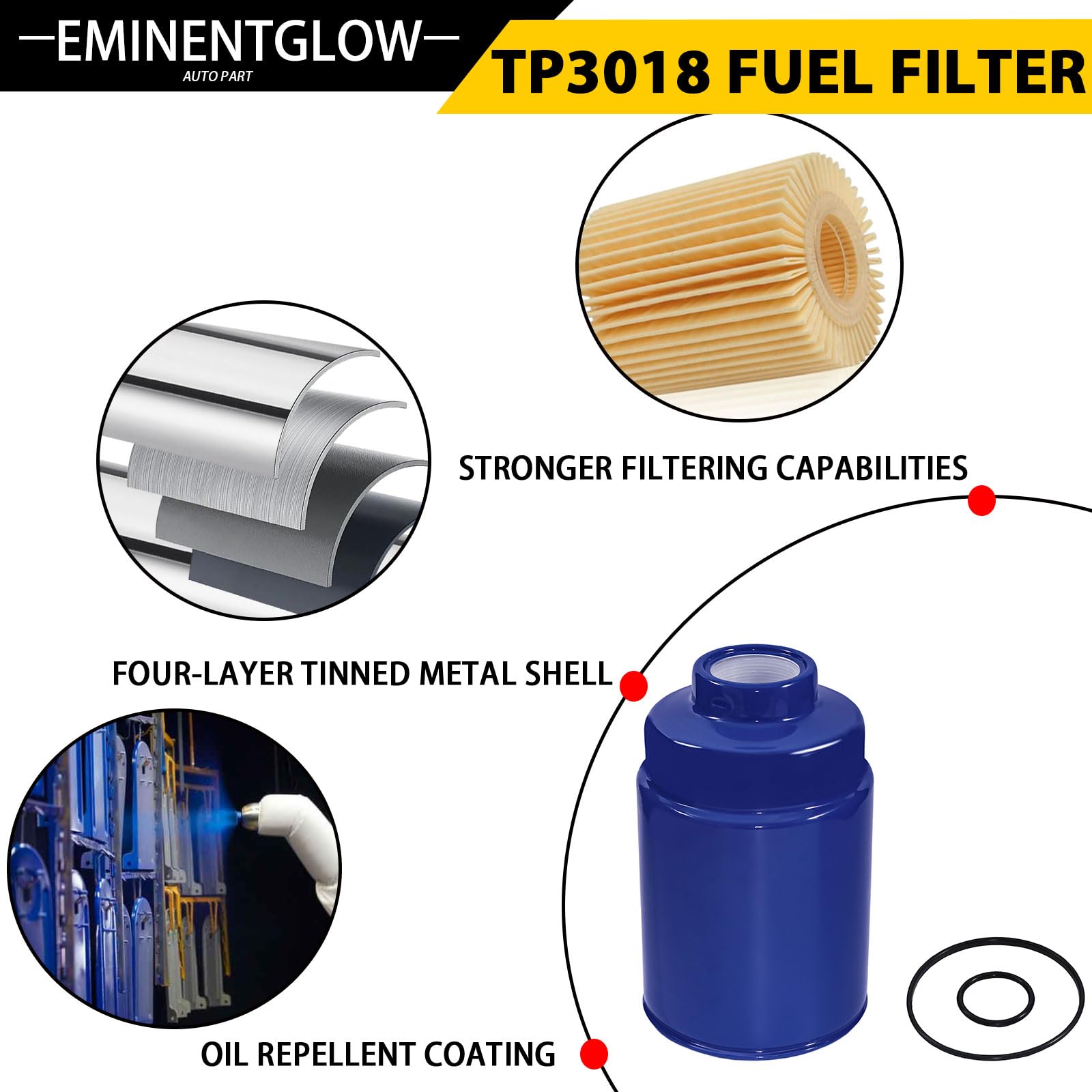 EMINENTGLOW TP3018 installed in engine bay demonstrating correct fit and protection