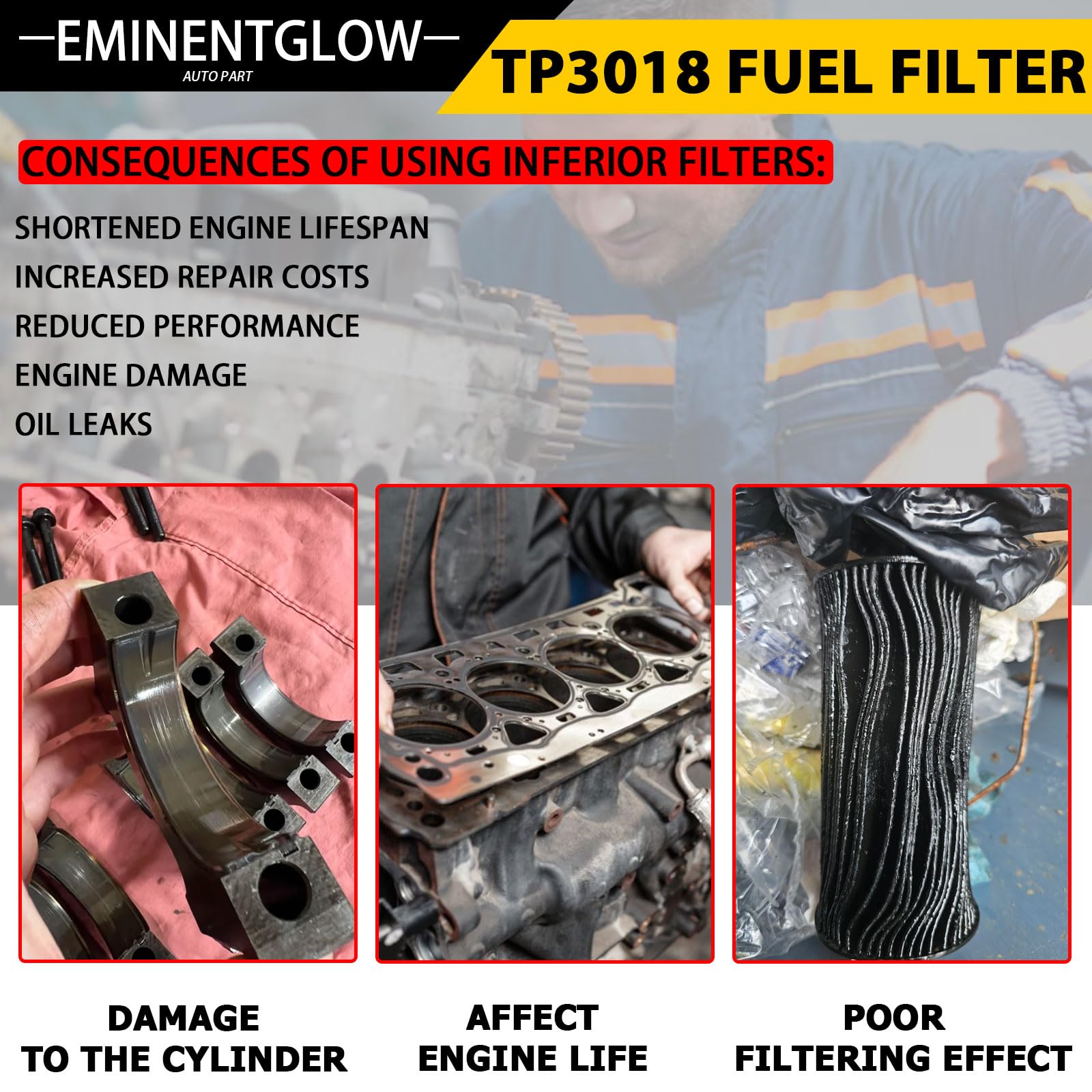 EMINENTGLOW TP3018 next to ruler showing compact size and accurate fitment