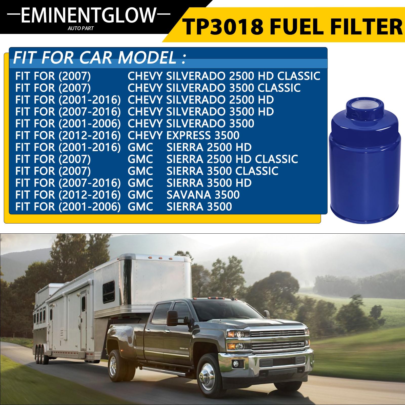 EMINENTGLOW TP3018 cutaway detail showing multi-layer media for superior filtration