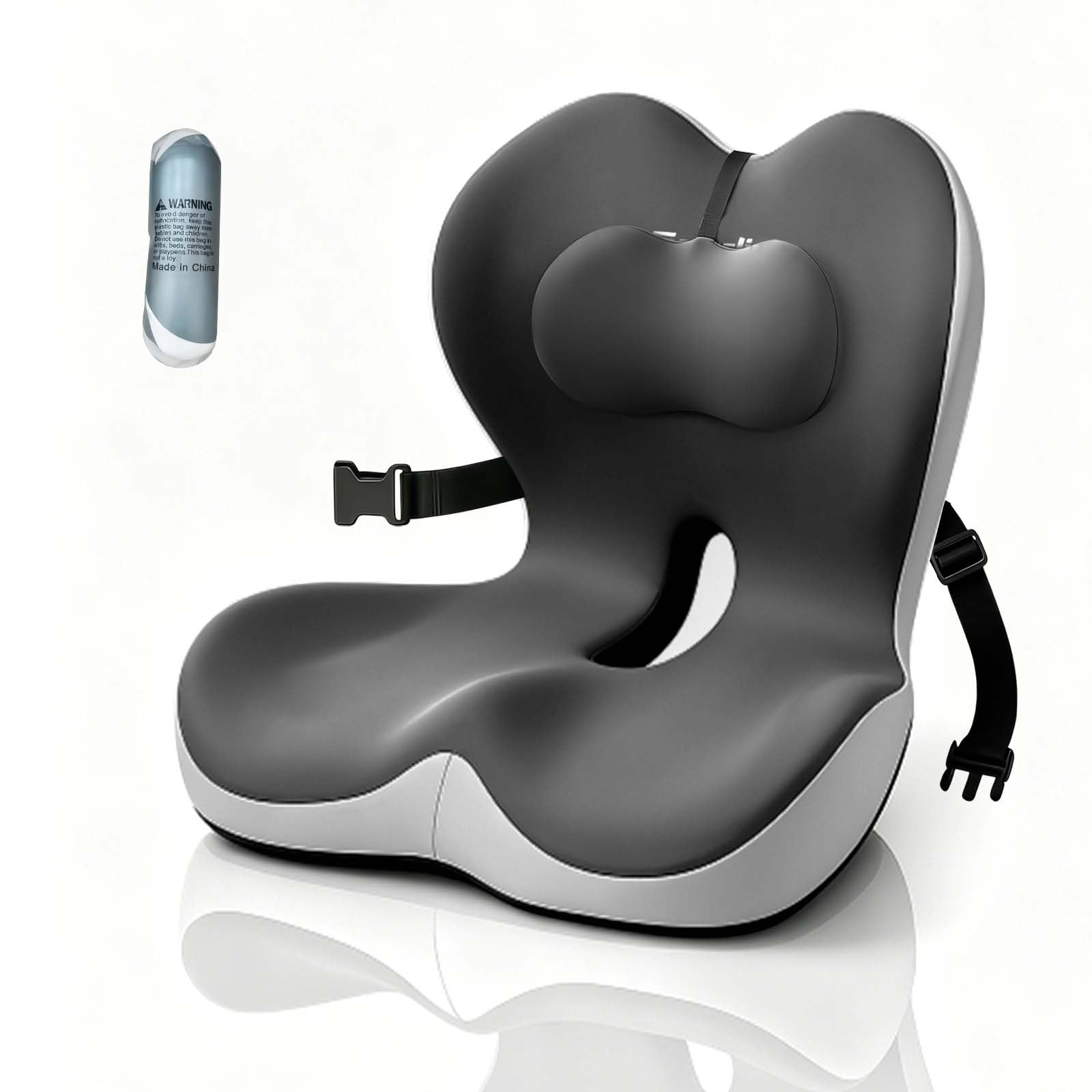Emurliy front view seat cushion showing wide ergonomic shape for improved comfort
