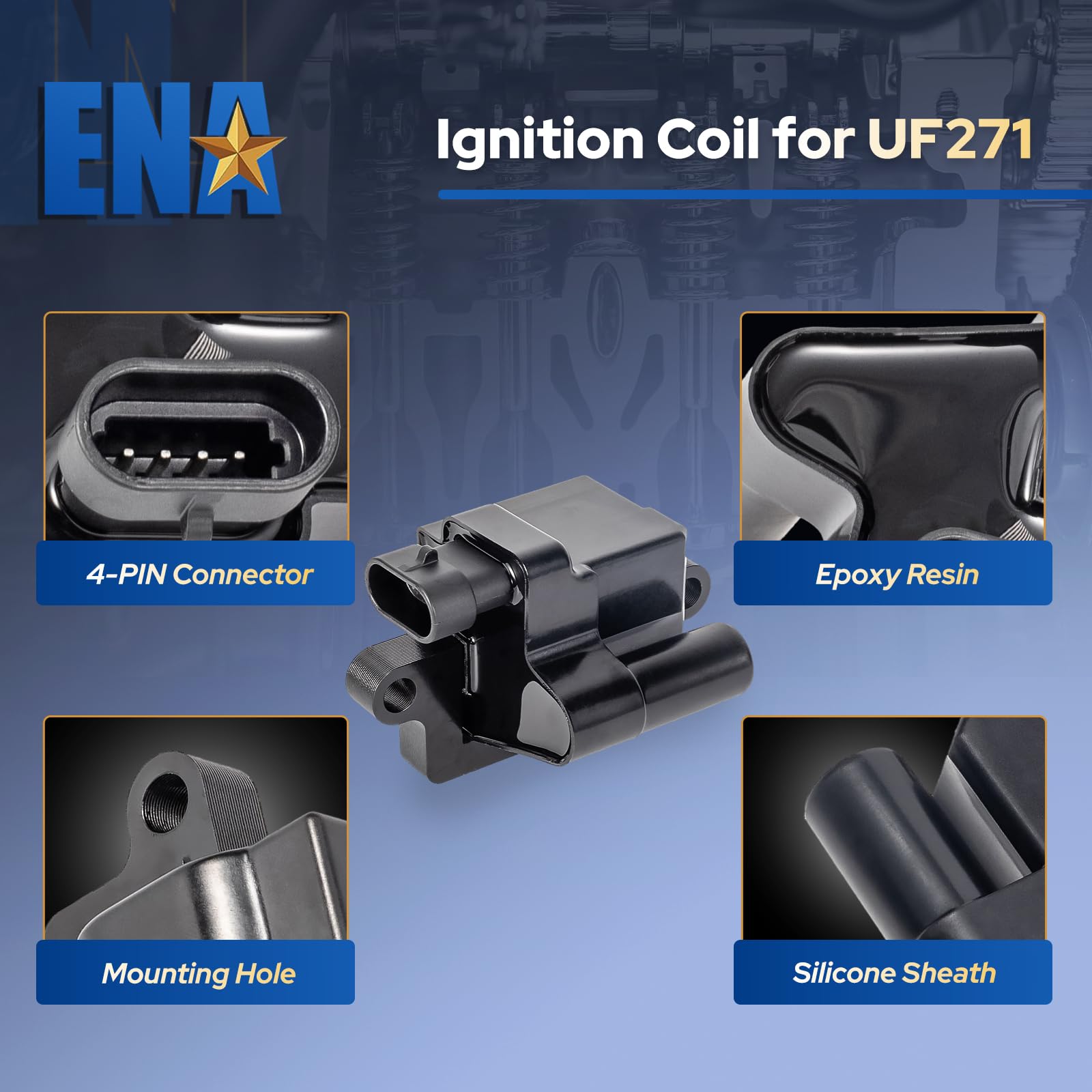 ENA coil close-up of insulator and molded housing highlighting heat resistance