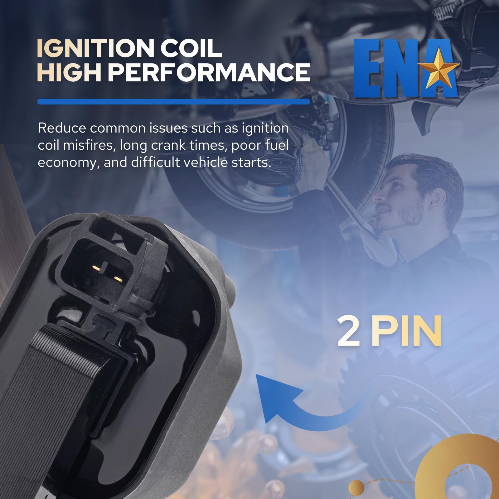 ENA coil pack installed in engine bay demonstrating correct fit and restored ignition