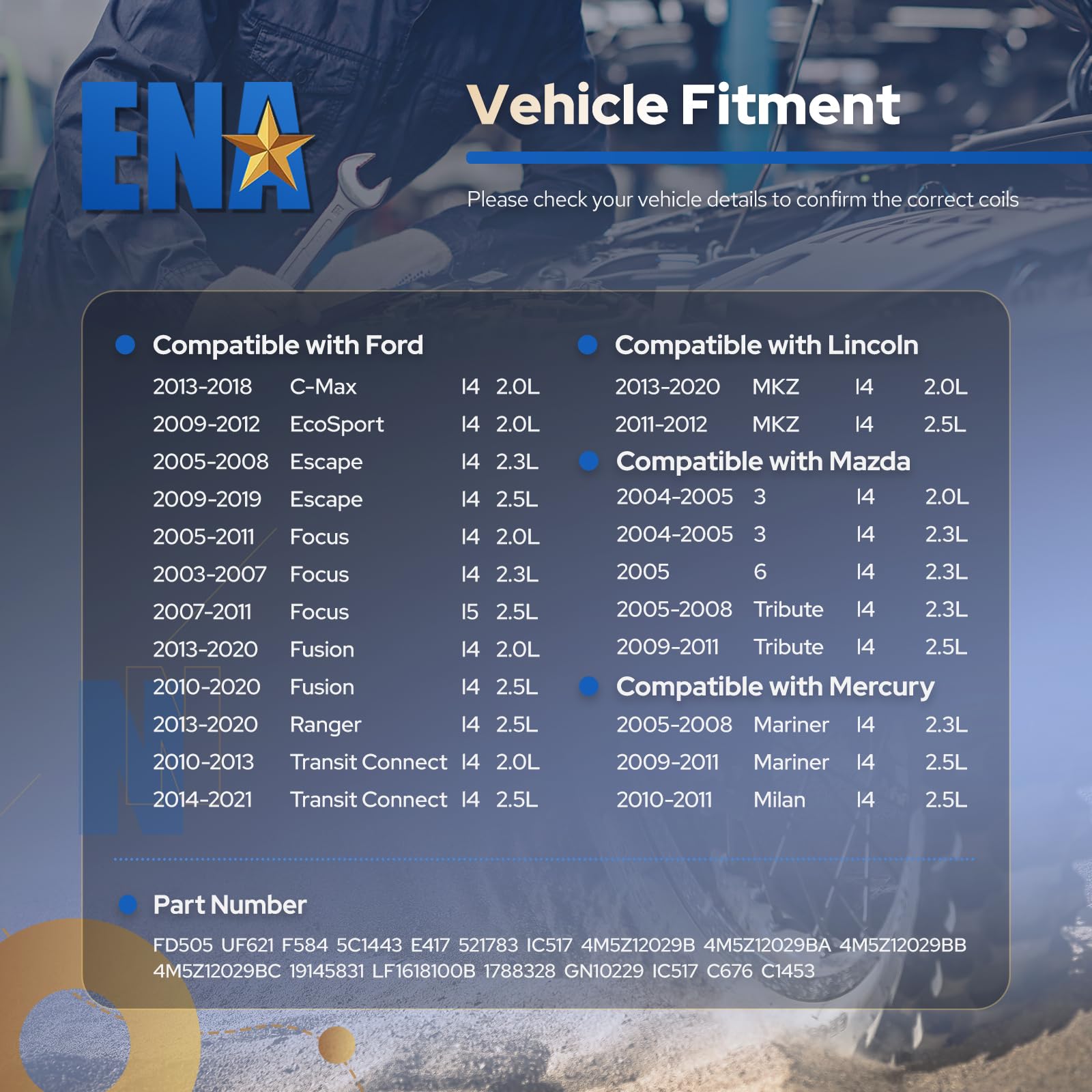 ENA coil pack in garage setting suggesting professional-quality reliability