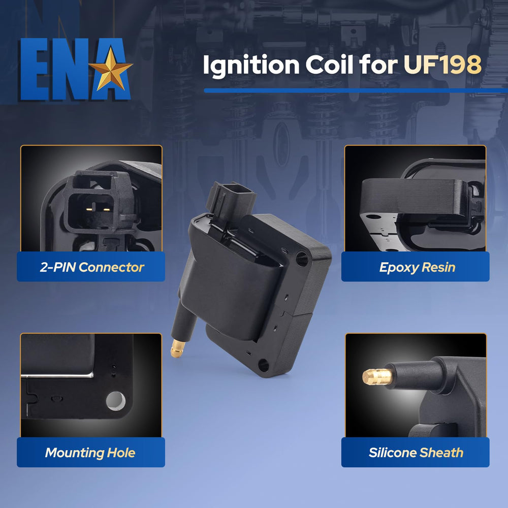 ENA coil pack bolt-on mounting location highlighted for straightforward installation