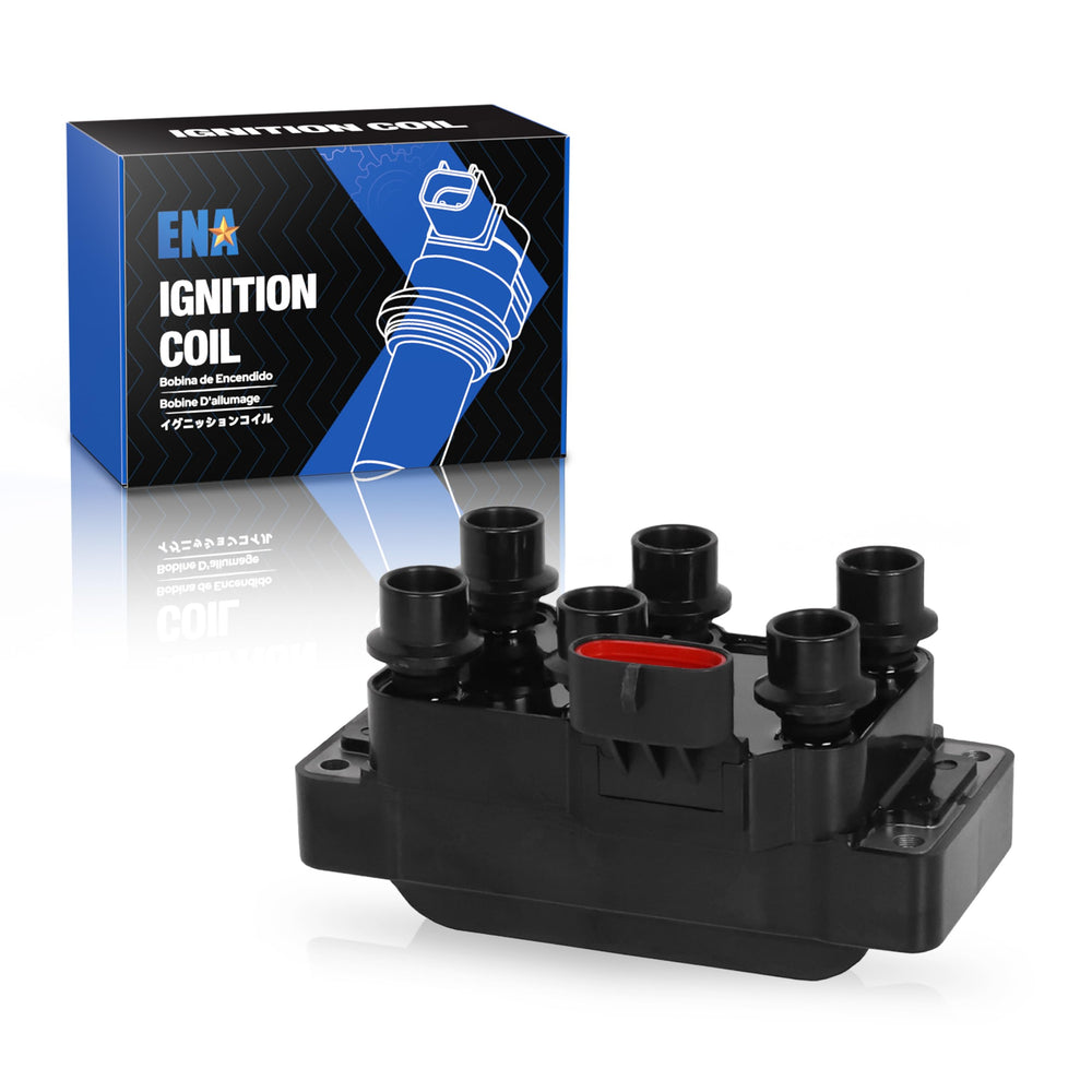 ENA coil pack front view showing housing and terminals for reliable spark delivery