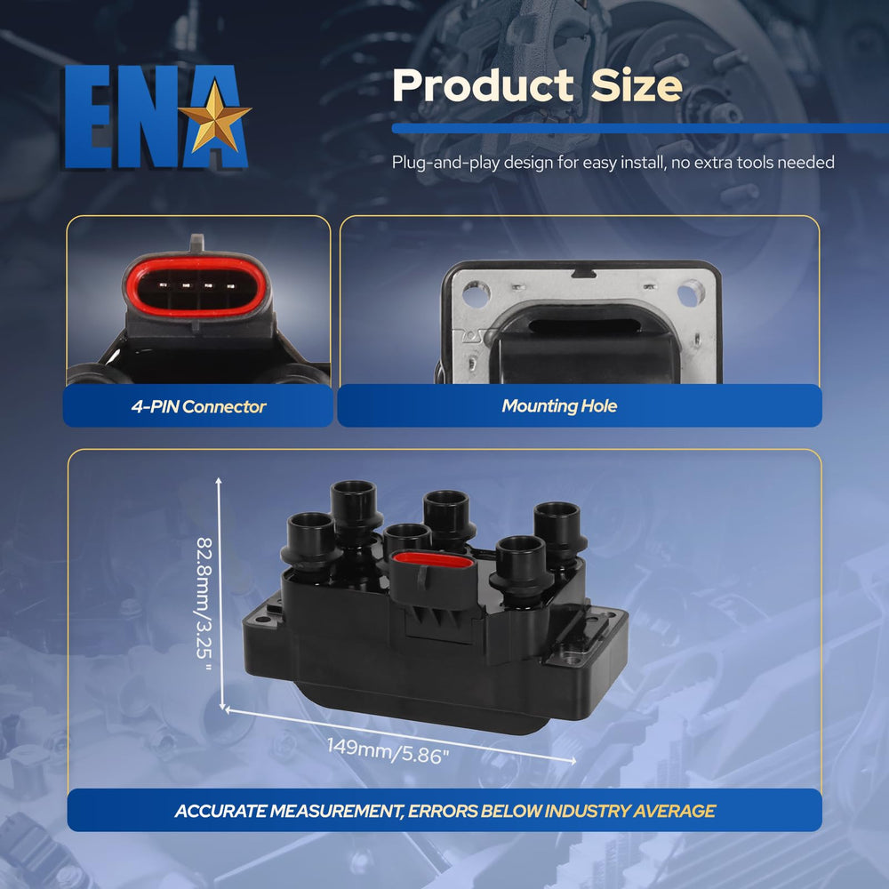 ENA coil pack label with cross-reference numbers to confirm correct part match