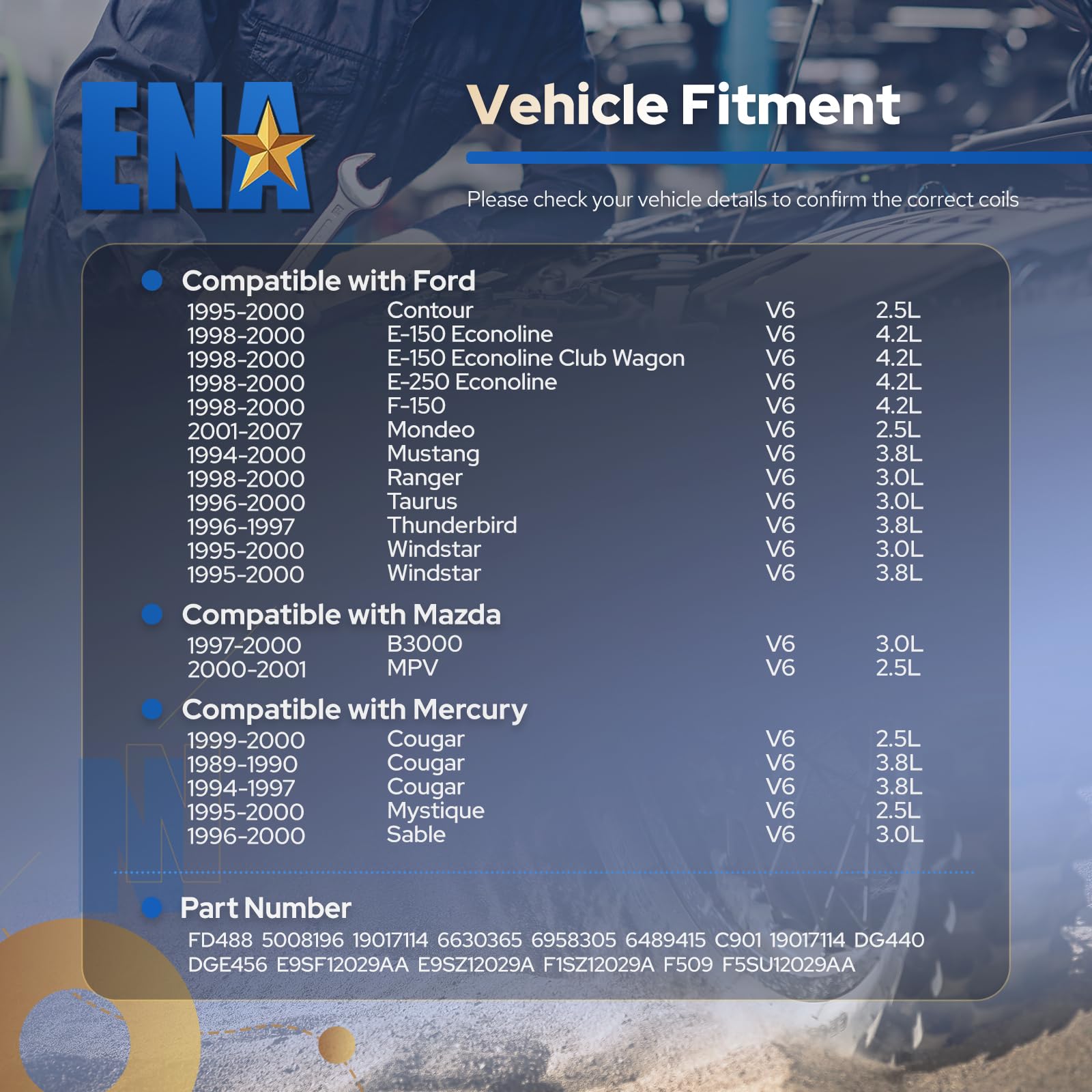 ENA coil pack mounting points detail showing bolt-on valve cover fitment advantage