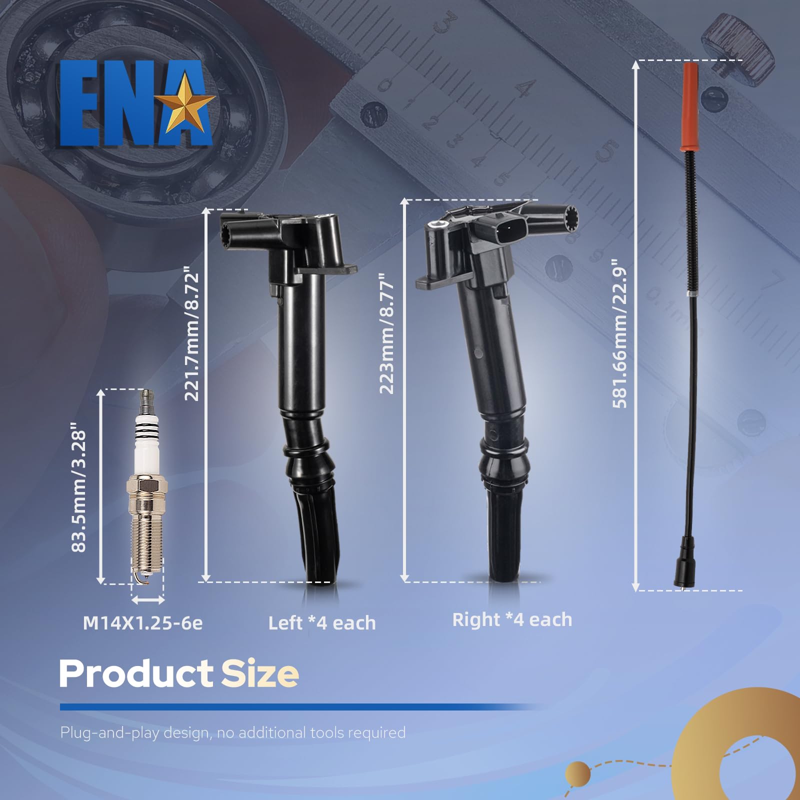 ENA spark plug electrode detail showing platinum tip for longer service life