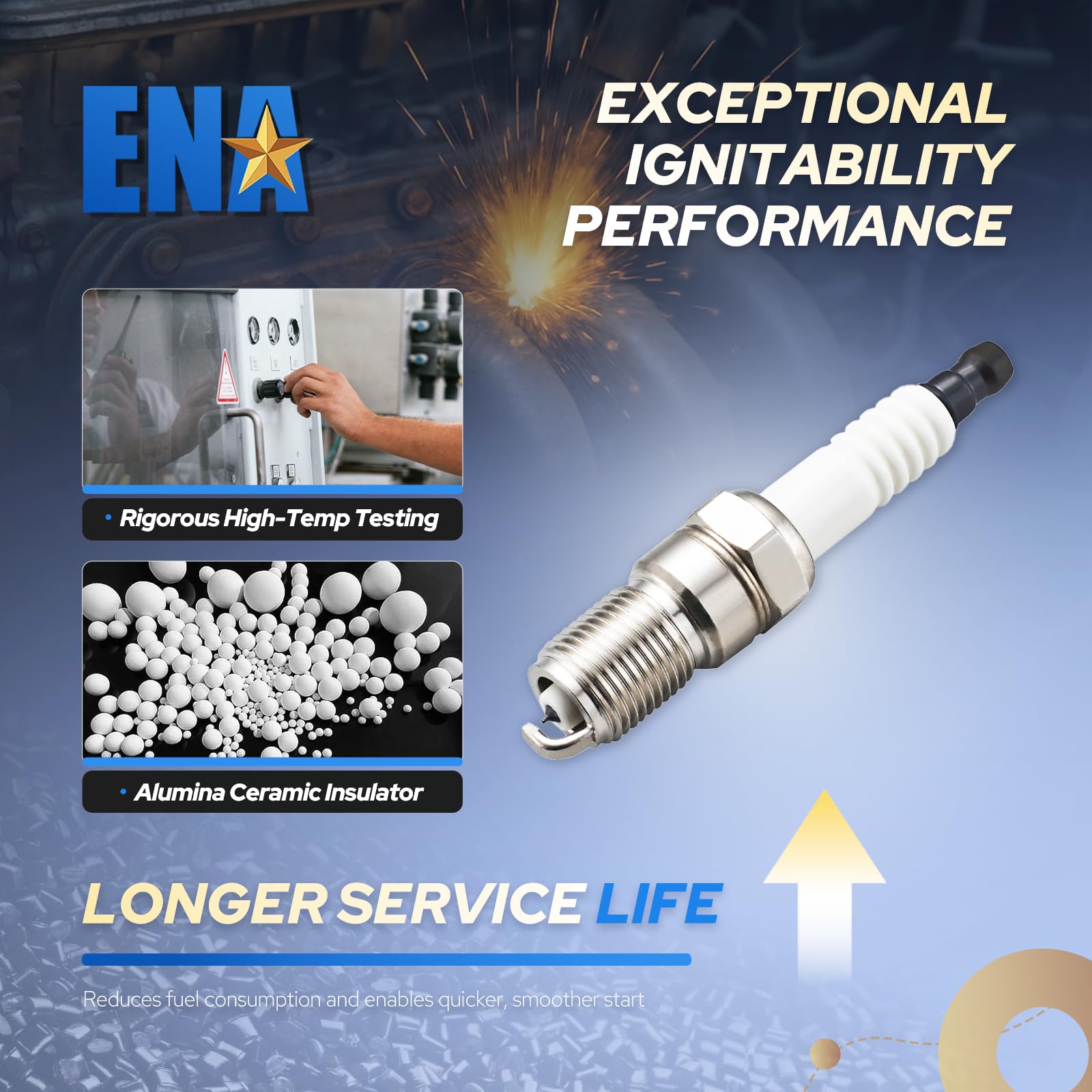 ENA gap and measurement shot showing 0.051-inch pre-set gap for correct ignition spacing