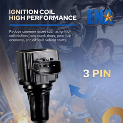 ENA installed coil in engine bay demonstrating direct-fit replacement convenience