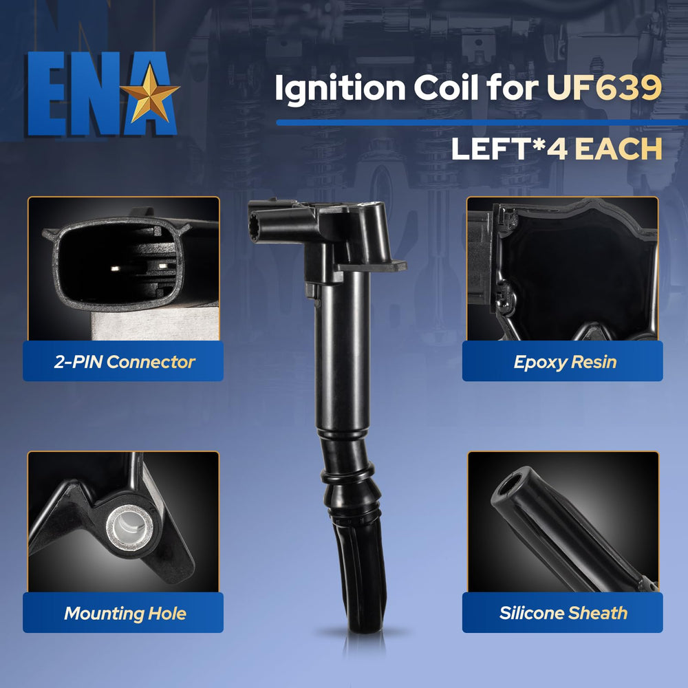 ENA ignition coil side labels showing part numbers for correct replacement benefit