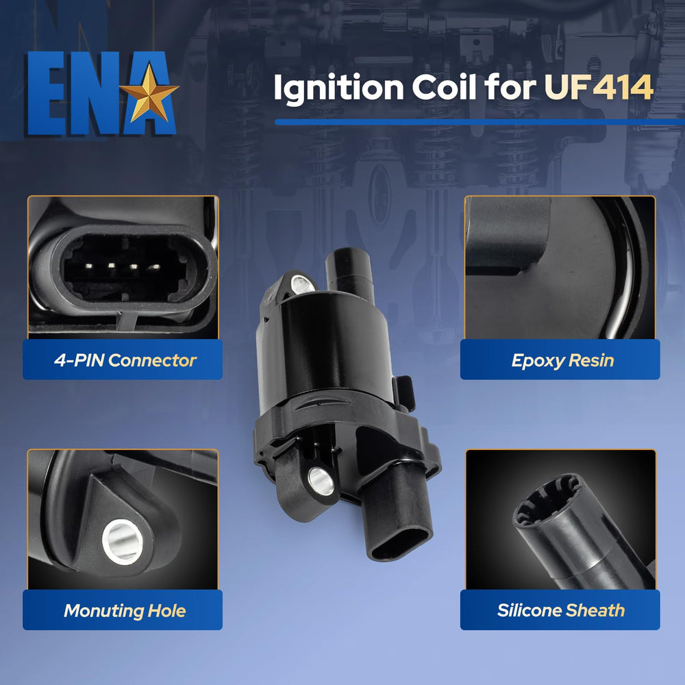 ENA ignition coil installed on engine valve cover demonstrating correct fit
