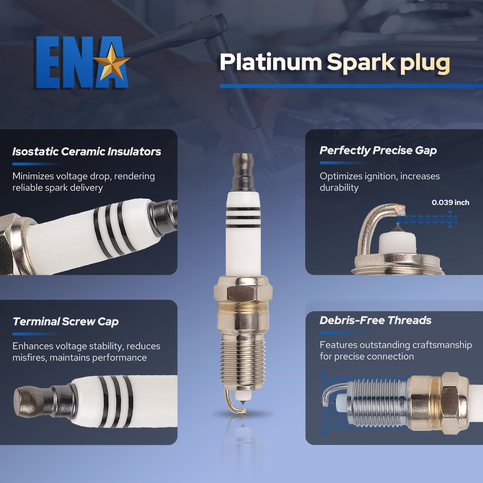 ENA kit contents laid out for eight cylinders showing full-replacement benefit