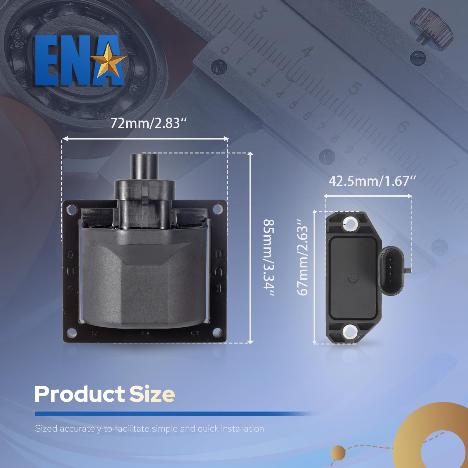 ENA module connector pins visible for reliable plug engagement
