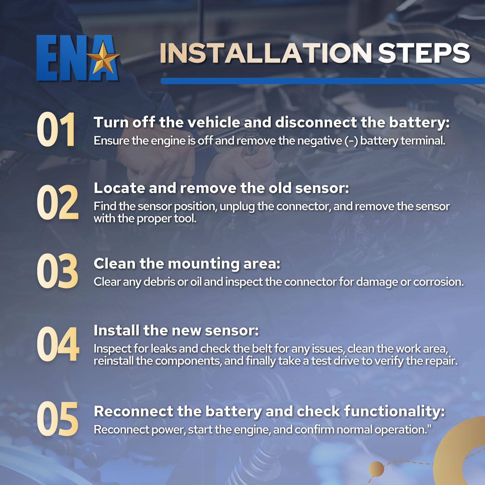 ENA lifestyle garage view of sensor being installed showing DIY repair confidence