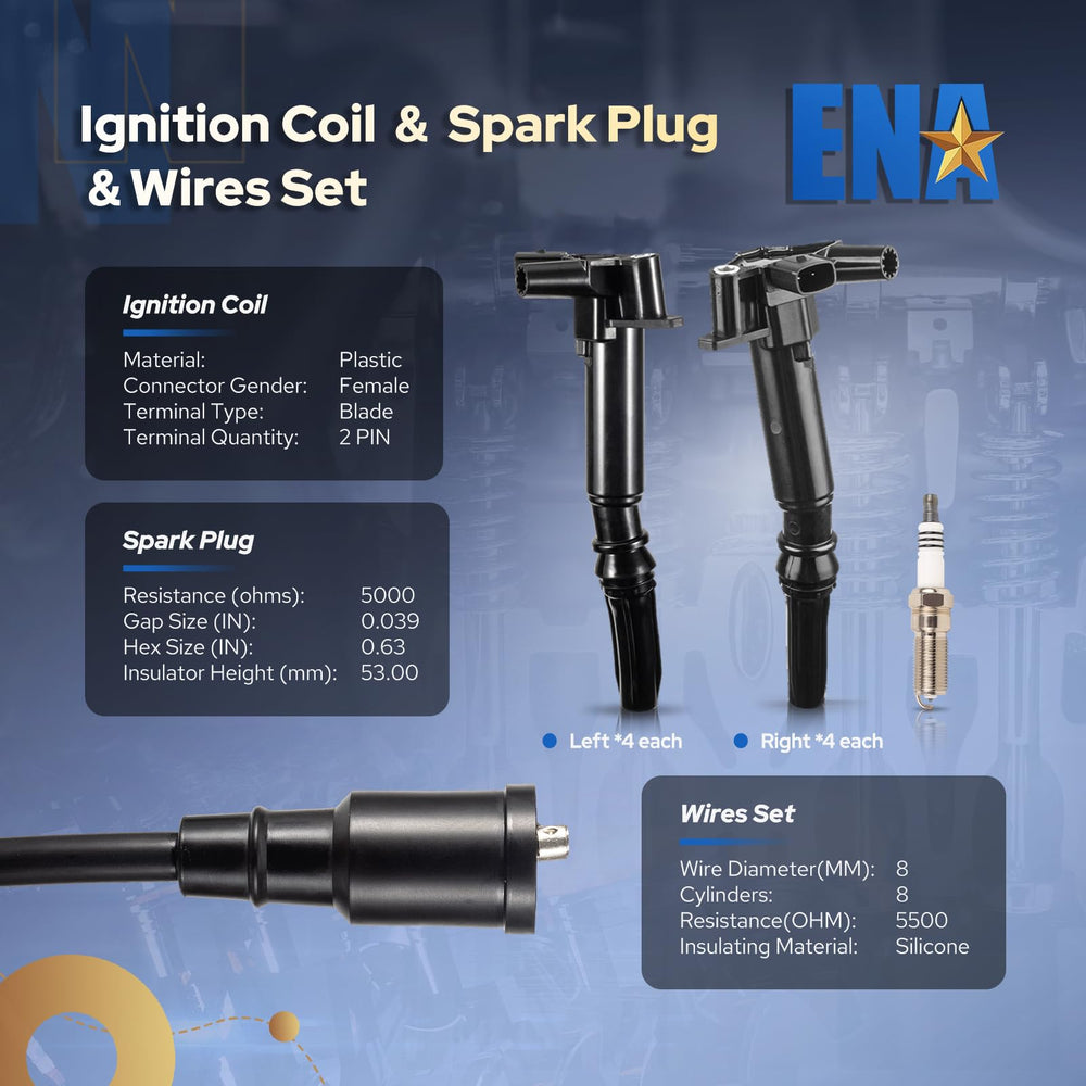 ENA platinum spark plugs closeup highlighting durable electrodes benefit