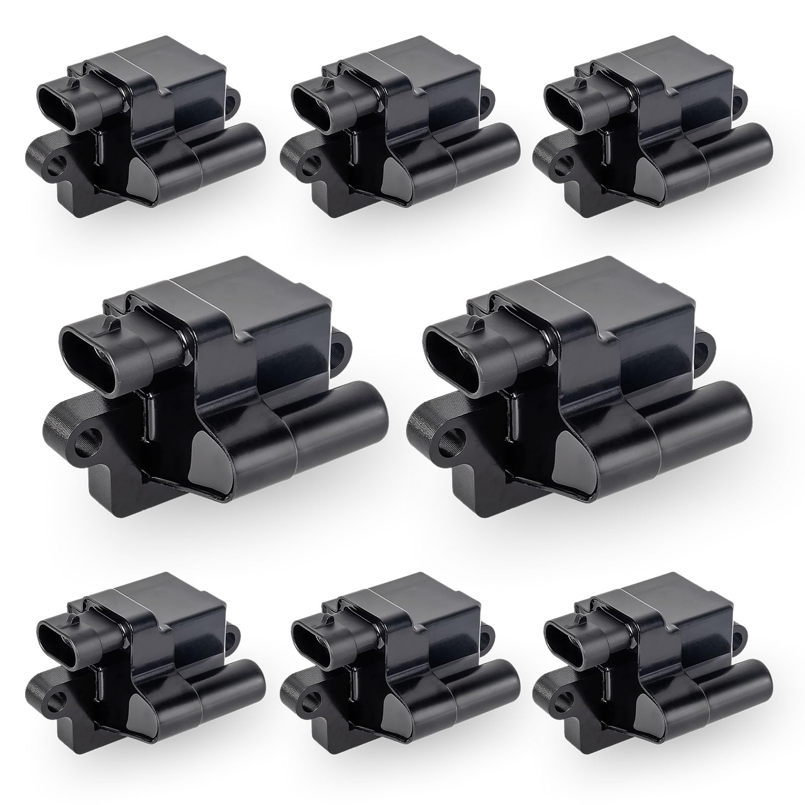 ENA ignition coil front view showing compact black housing and OE-style fitment benefits