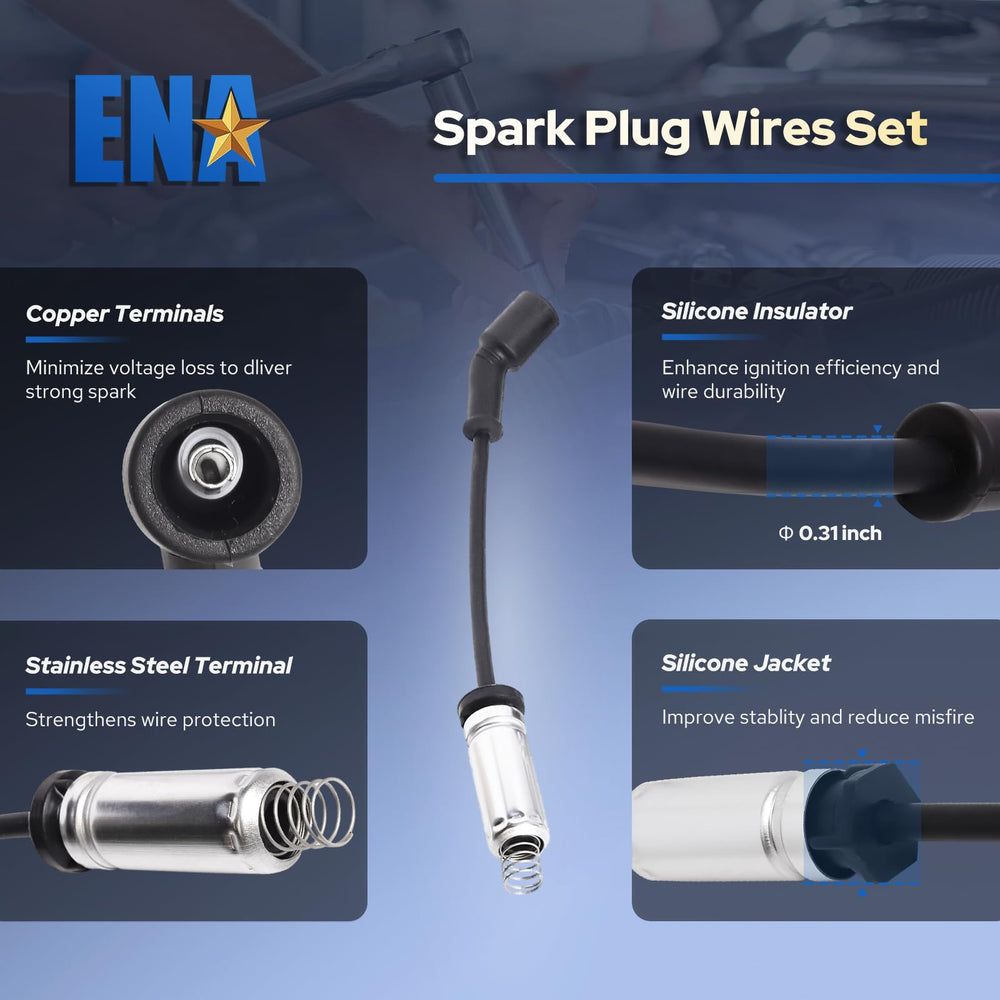 ENA plug wires routed under hood showing correct length and fit
