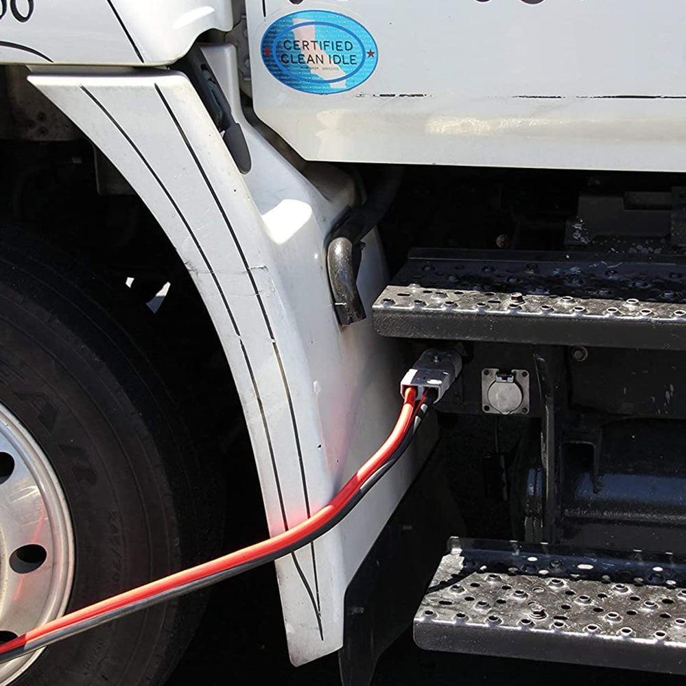 Energizer clamps attached during a jump-start showing reliable power