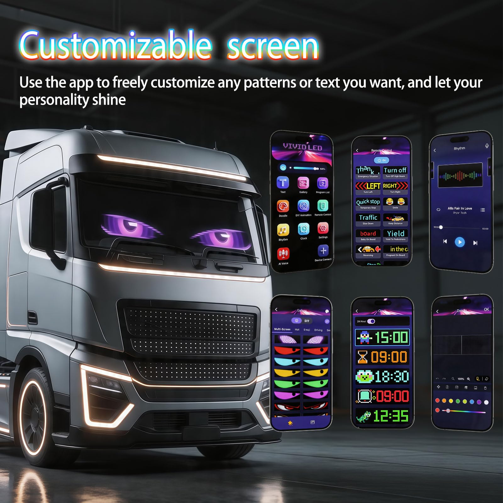ENGRTALENT in-car night display on windshield, provides eye-catching visibility