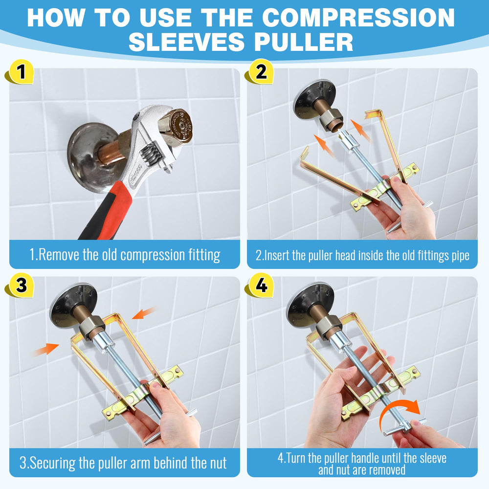 Enhon in-action removing a stuck faucet handle to protect valve stems