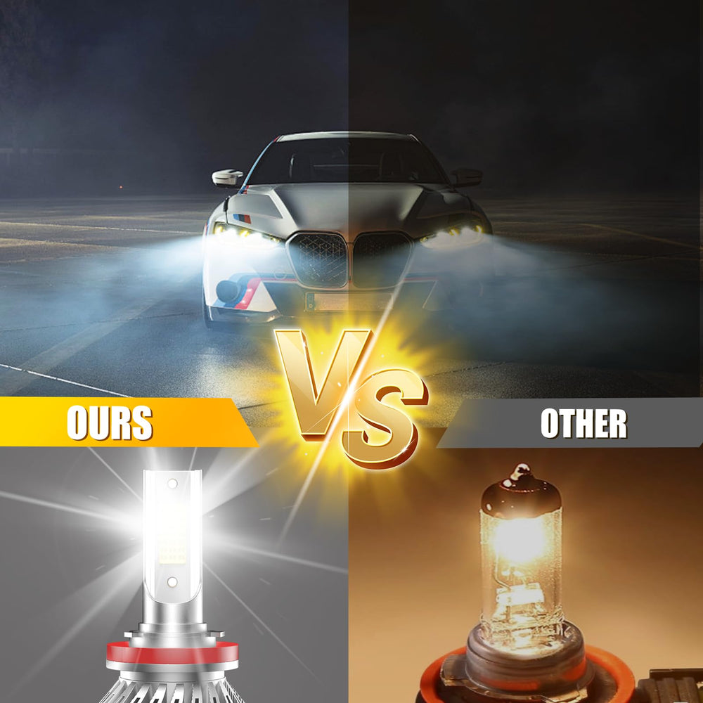ENJOYAKOM bulbs installed on Nissan Altima at night showing improved visibility benefit