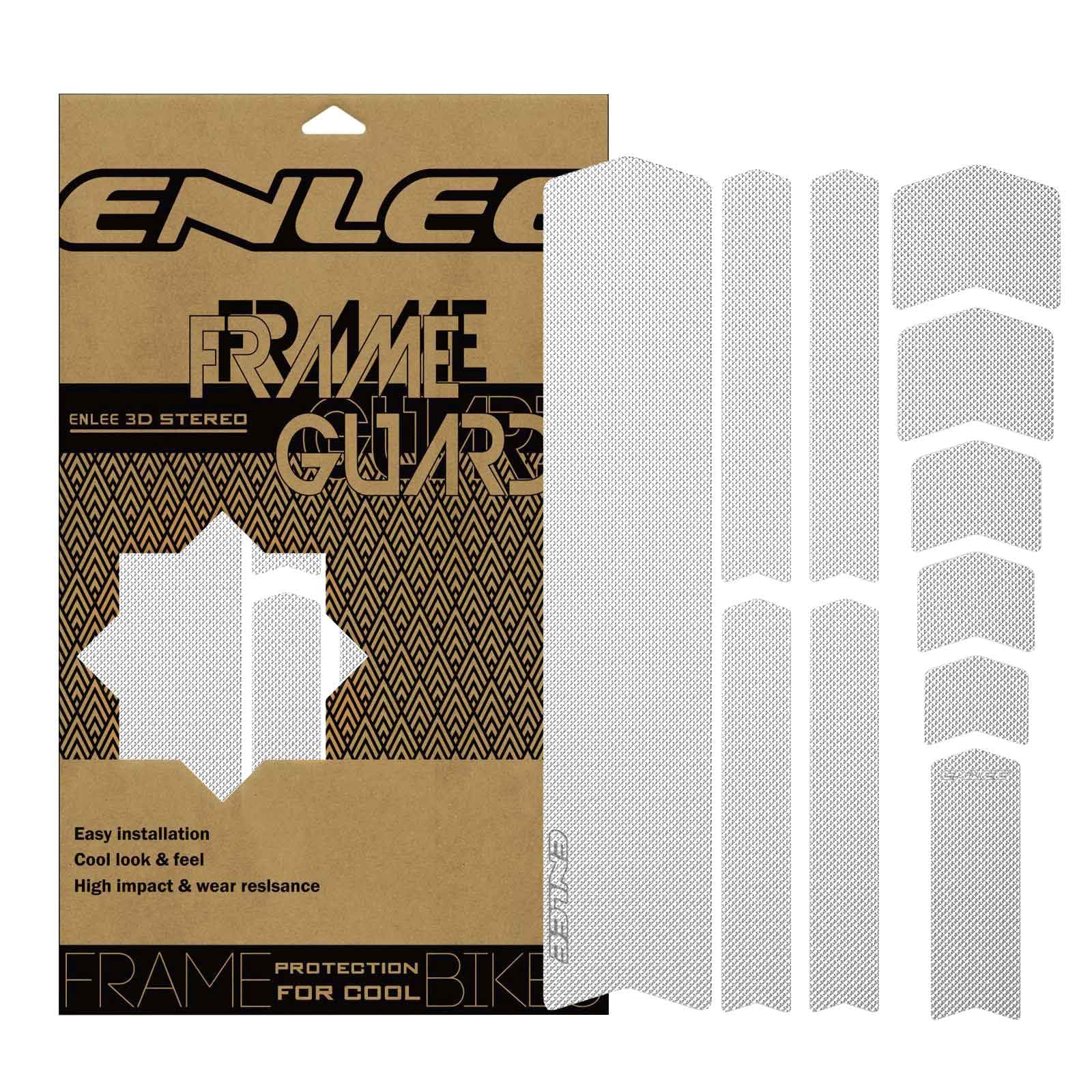ENLEE front packaging showing the 11-piece clear protection kit and benefits