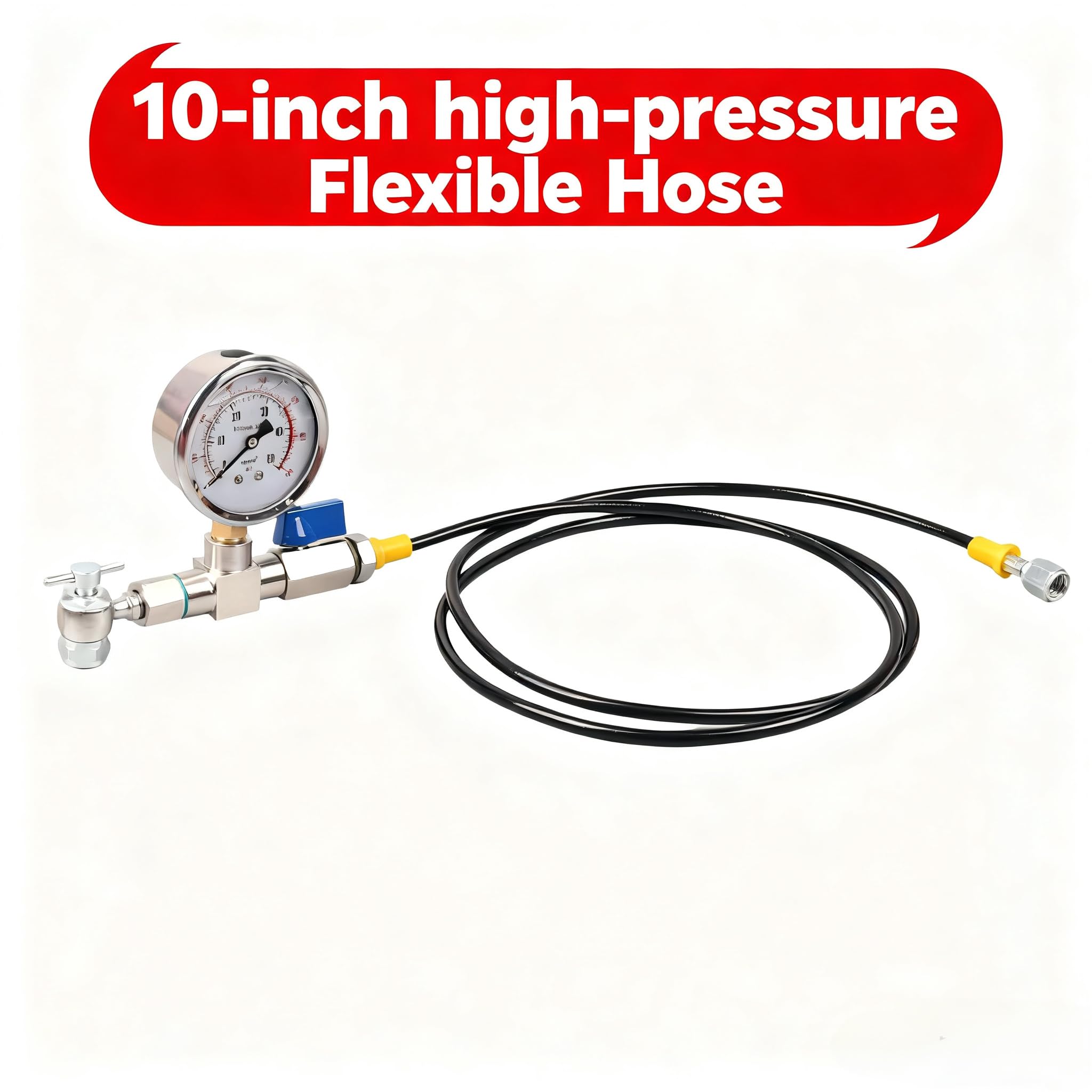 ENYSAON flexible hose reaching angled fill port for easier access
