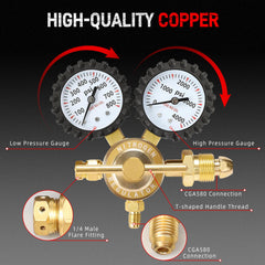 ENYSAON T-handle regulator detail offering precise pressure control
