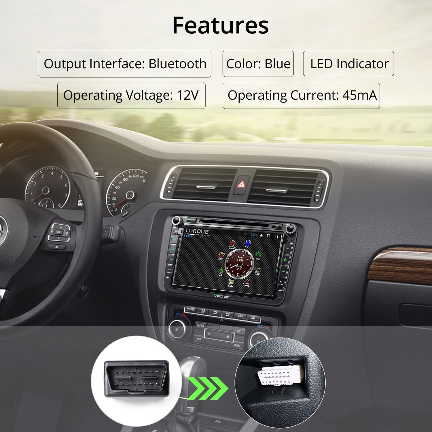 EONON V0056 in driving view on dashboard showing monitoring while on the road benefit