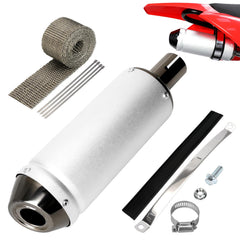 EOPOAYI front view muffler shows compact slip-on fit and improved tone