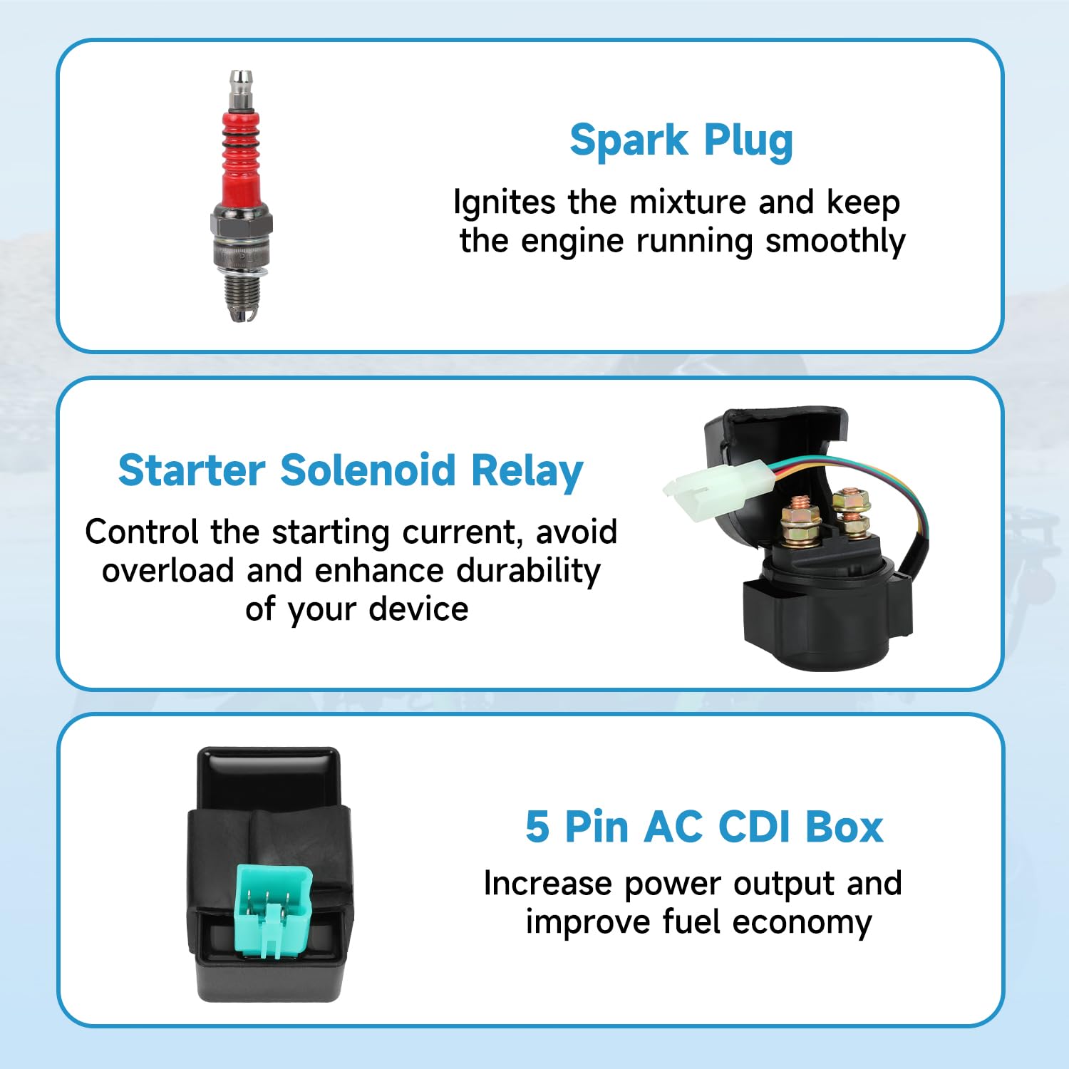 EOPOAYI starter kit on an ATV ready-to-ride after replacement