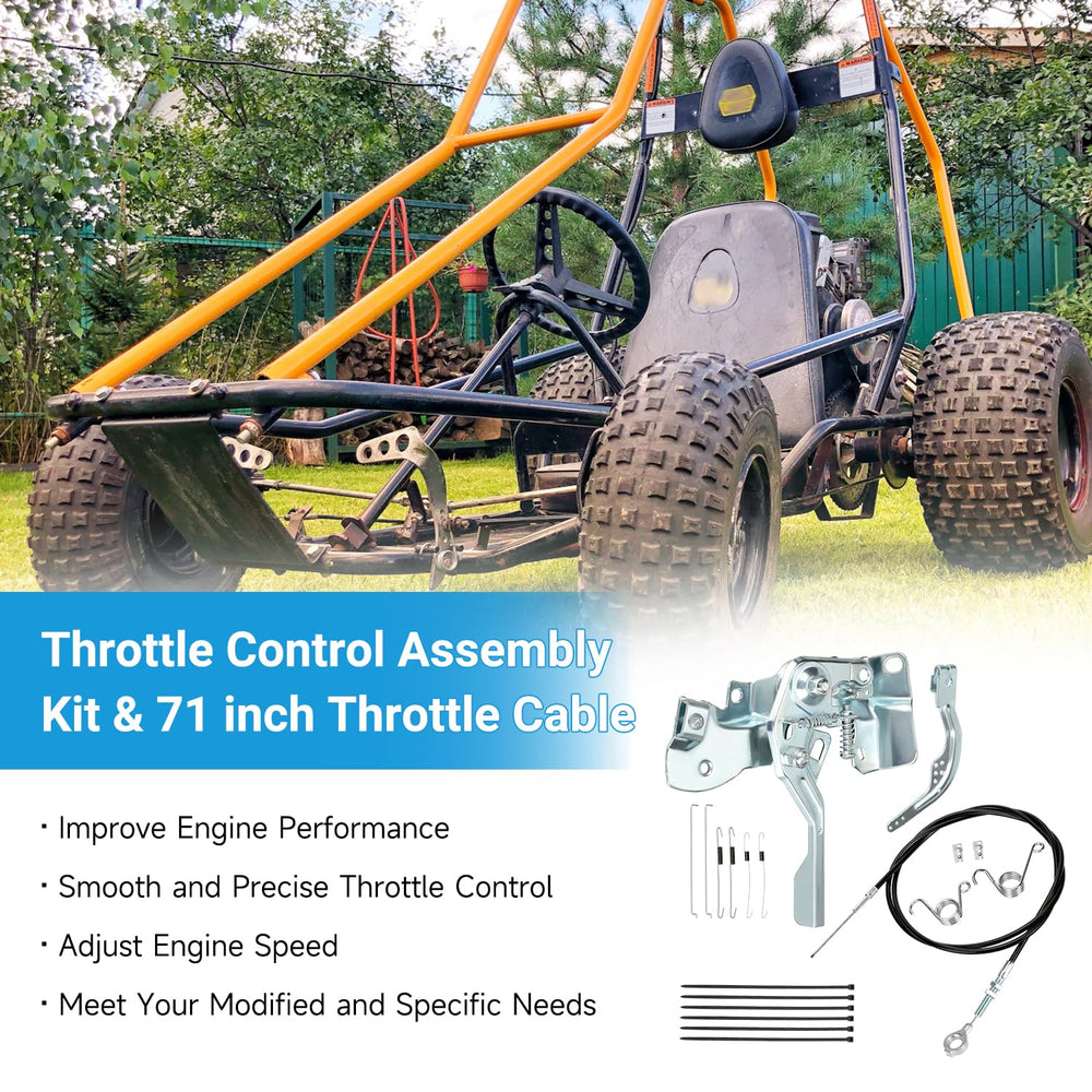 EOPOAYI long 71-inch throttle cable laid flat for easy measurement