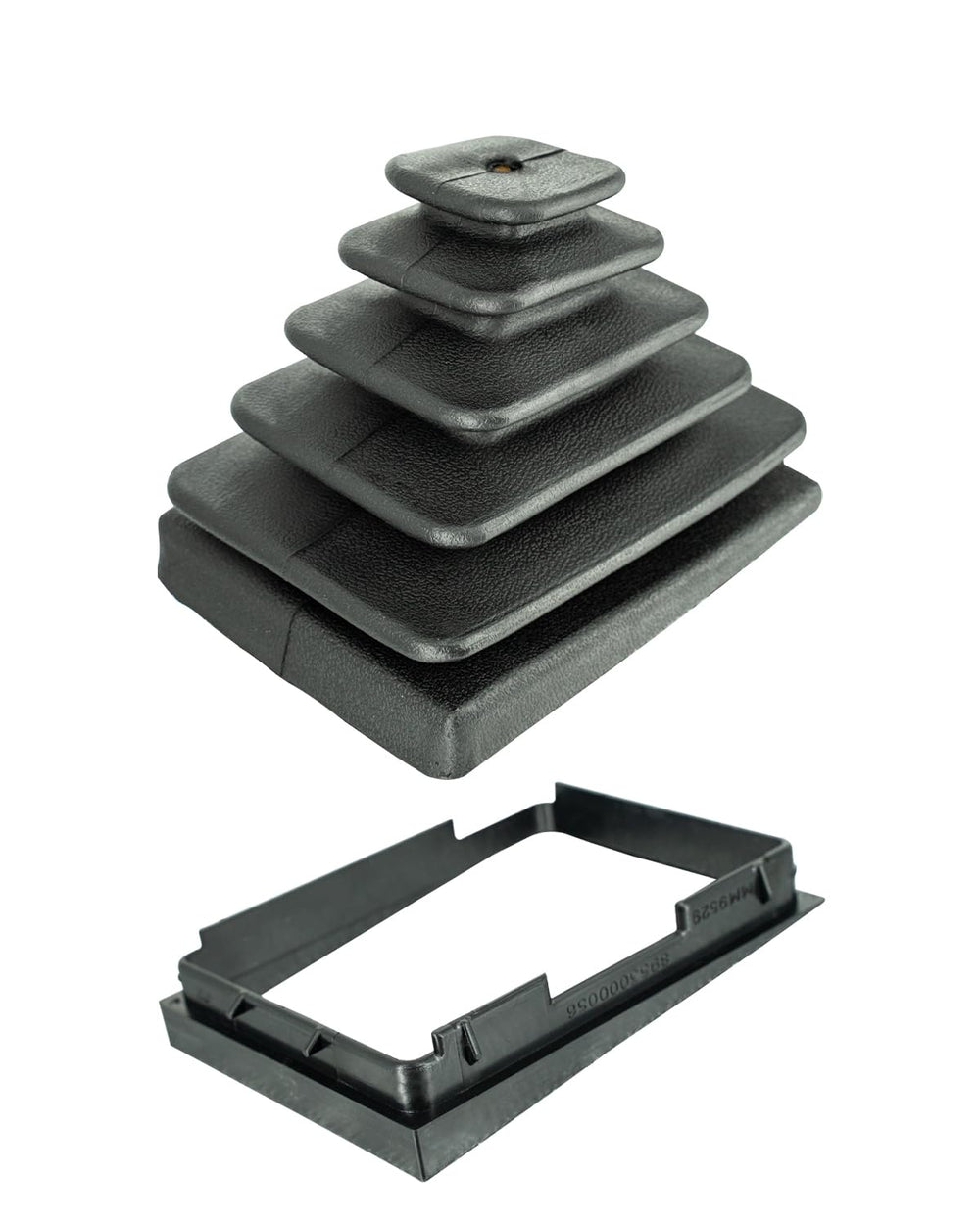 eosorssa front view of shifter boot and bezel kit showing complete fit