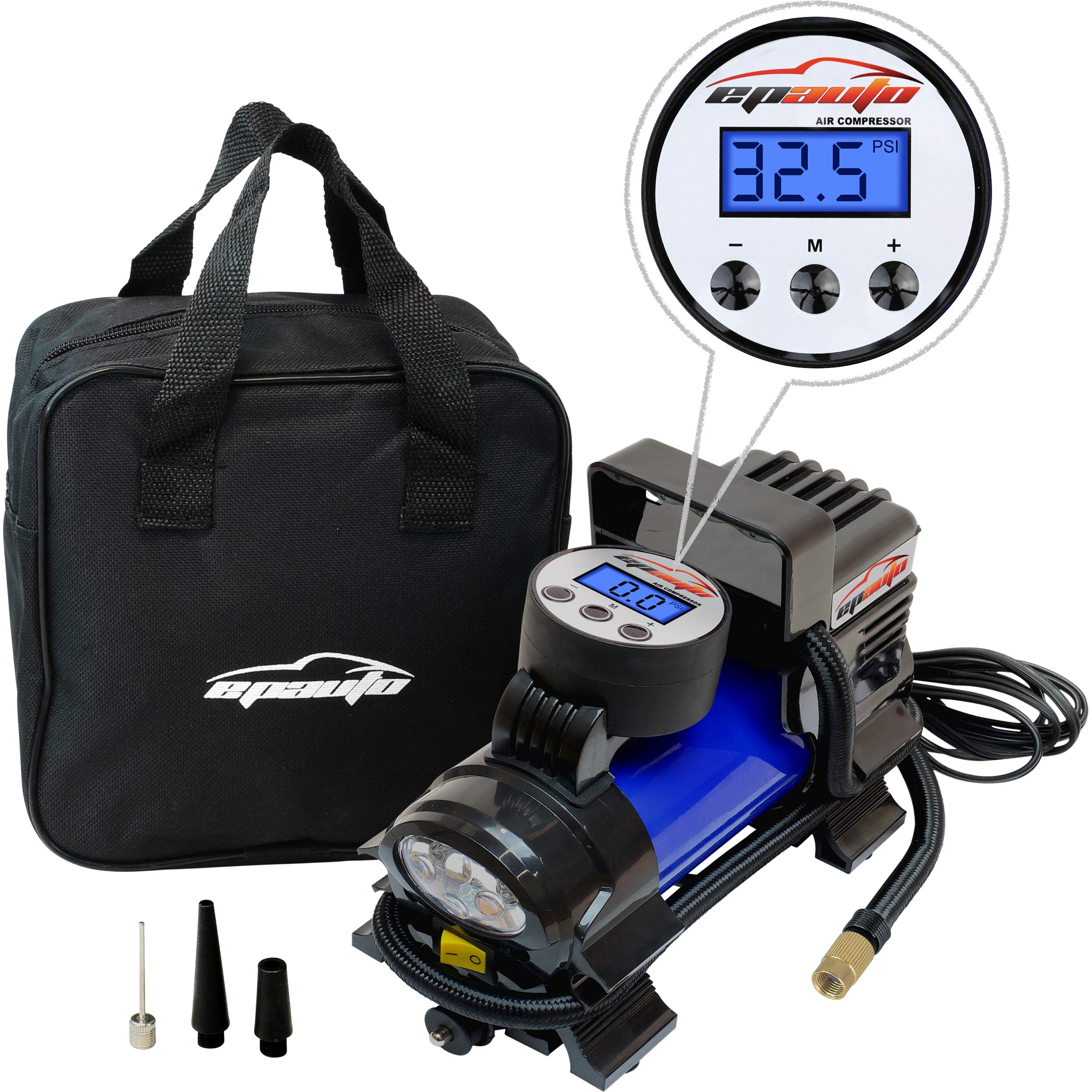 EPAuto closeup digital display showing pressure units and clear readings