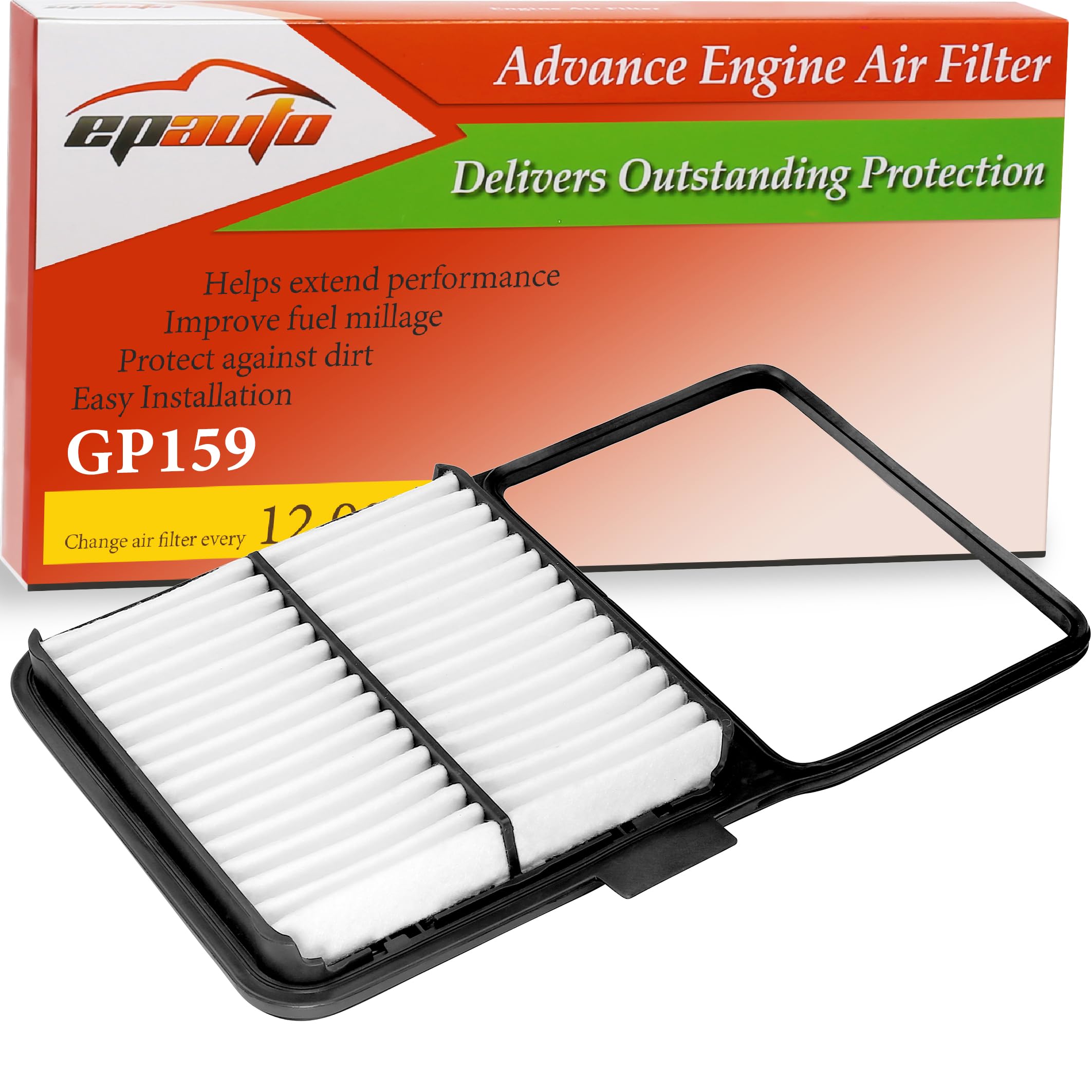 EPAuto GP159 front packaging showing part and compatibility benefits