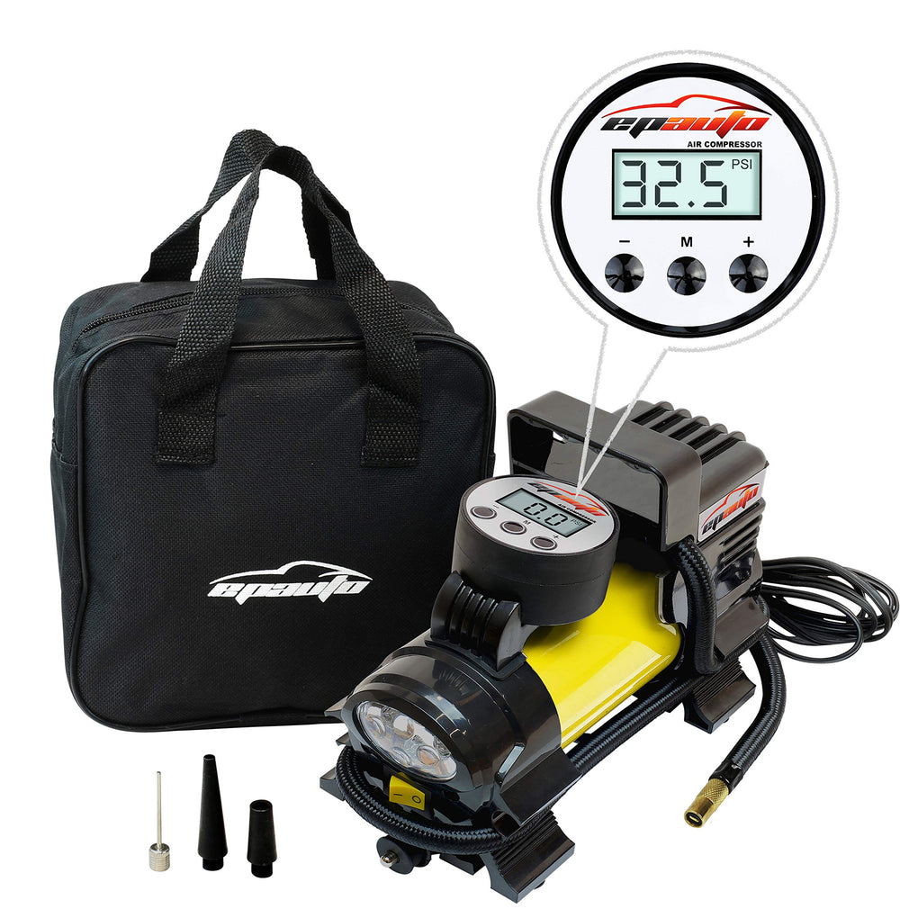EPAuto inflator digital display showing pressure units and readings