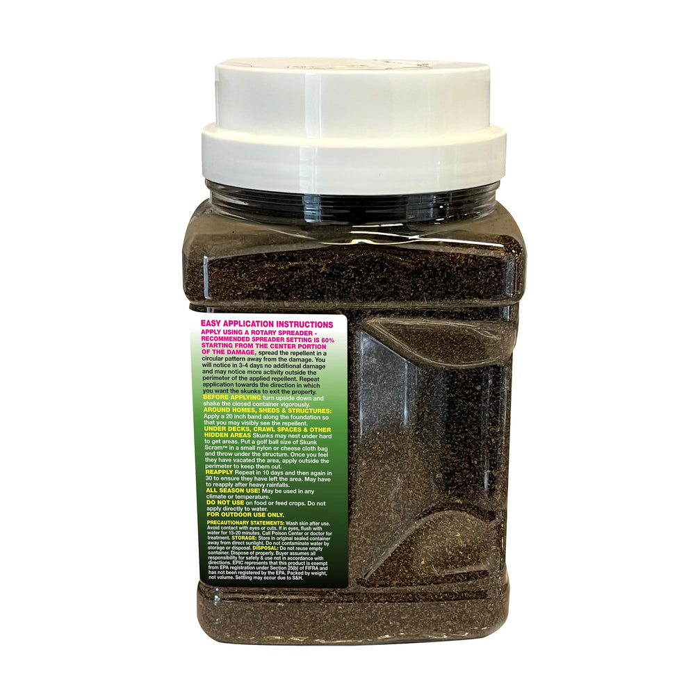 EPIC REPELLENTS 2.5 lb shaker in hand demonstrating size and easy application