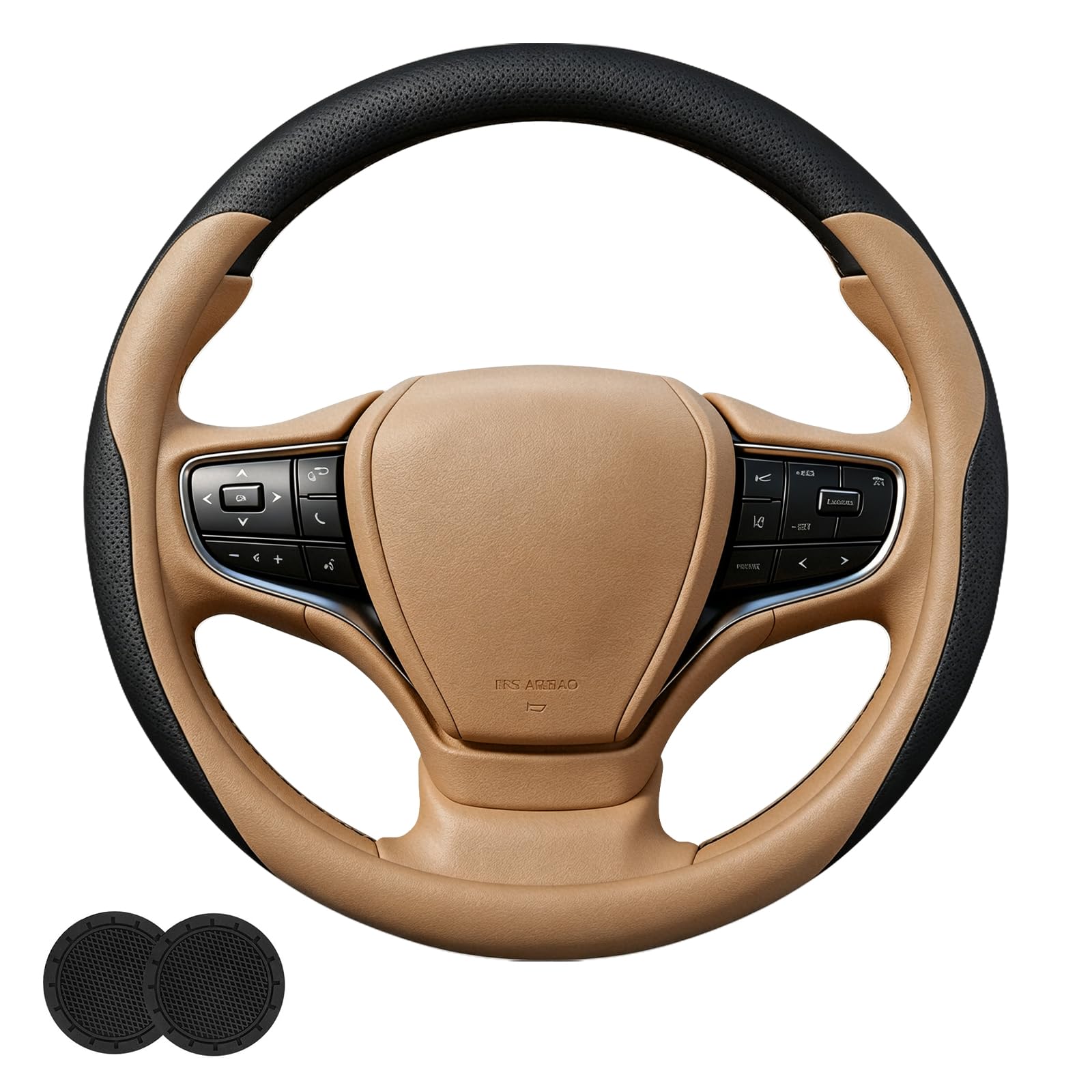 Erivis front packaging showing the steering wheel cover and compatibility details, premium look